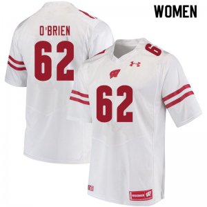 Women's Wisconsin Badgers NCAA #62 Logan O'Brien White Authentic Under Armour Stitched College Football Jersey AP31P06AW